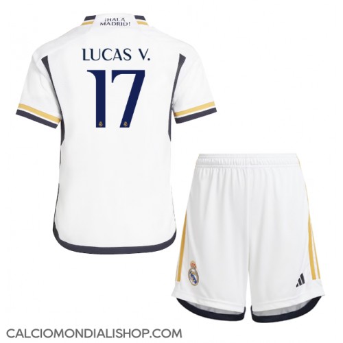 Maglie da calcio Real Madrid Lucas Vazquez #17 Prima Maglia Bambino 2023-24 Manica Corta (+ Pantaloni corti)